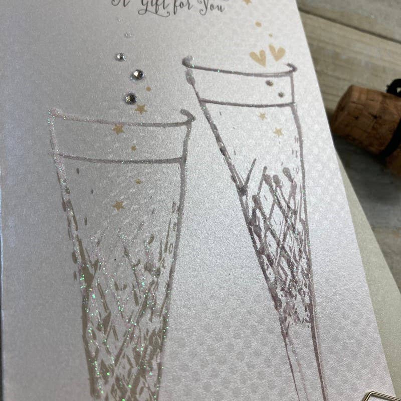 Money Wallet - Happy Couple Handmade Crystal Flutes