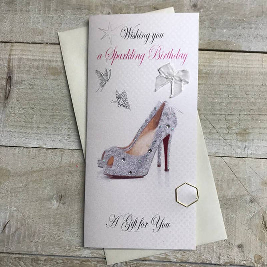 Birthday Money Wallet - Silver Shoes